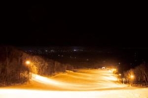 五鹿山スキー場から望む湧別方面の夜景