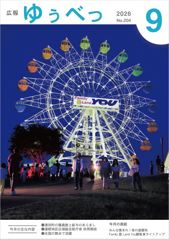 今月の表紙　みんな集まれ！夜の遊園地 Family 愛 Land You観覧車ライトアップ